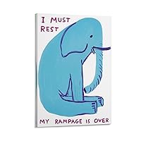 David Shrigley I Must Rest My Rage Is over Minimalist Posters Porch Decor Apartment Decor Indie Room Wall Art Paintings Canvas Wall Decor Home Decor Living Room Decor Aesthetic 16x24inch(40x60cm) Fr