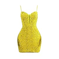 Homecoming Dress Glitter Bodycon Lace-up Sequins Evening Dress