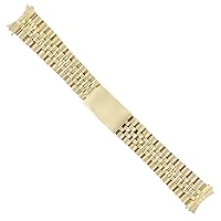 Ewatchparts 19MM JUBILEE WATCH BAND FOR ROLEX DATE 1500 1550 OYSTER PERPETUAL 18K GOLD COLOR