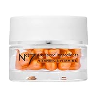 No7 Advanced Ingredients Vitamin C & Vitamin E Capsules - Potent Vitamin C Serum Capsules with Vitamin E for Hydration - Dark Spot Corrector for Daily Use (30 Count)