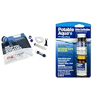 Sawyer Products SP160 One Gallon Gravity Water Filtration System w/Dual-Threaded Mini Filter & Potable Aqua Water Purification Tablets with PA Plus - Two 50 Count Bottles