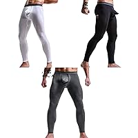 BaronHong Men's Thermal Underwear Pants Bottoms Long Johns Separate Pouch Ultra Thin