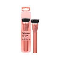 Glow Round Base Makeup Brush, For Liquid & Cream Makeup, Flat Top Foundation Brush For Buffing & Blending Up Coverage, Dense Synthetic Bristles, Vegan & Cruelty Free, 1 Count