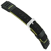 18mm Tec One Heavy Durable Black and Yellow Nylon Waterproof Sport Watch Band Long