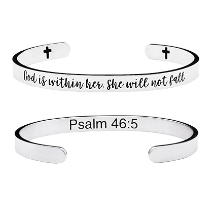 Joycuff Inspirational Bracelets for Women Mom Personalized Gift for Her Engraved Mantra Cuff Bangle Crown Birthday Jewelry