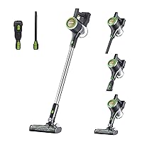 Eureka Cordless Vacuum Cleaner for Home, Stick Vacuum Cordless Rechargeable Detachable Battery, Rapid Clean Ultra Powerful Suction LED Display, 40min Runtime, NEC370GR, Green