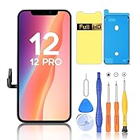 FHD Screen Replacement for iPhone 12/12 Pro, 6.1-inch LCD Display and Touch Digitizer Assembly (Face ID, True Tone Programmable)