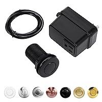 Garbage Disposal Switch, Cordless Air Switch Kit for Food Waste Disposer, Plastic Black, SHORT 2