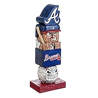 Team Sports America Atlanta Braves Garden Statue, Tiki Totem Style, Outdoor or Indoor Use, 16 Inch Tall, Beautiful Hand Painted Resin Construction