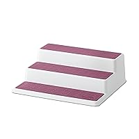 Non-Skid 3 Tier Spice Pantry Kitchen Cabinet Organizer, 10-Inch, White/Purple