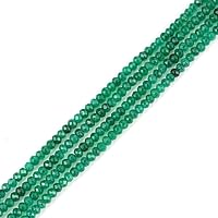 3 Strands Adabele Natural Emerald Green Quartz Healing Gemstone 3mm Small Tiny Faceted Rondelle Spacer Loose Stone Beads (390-420pcs Total) for Jewelry Craft Making GH2R-10