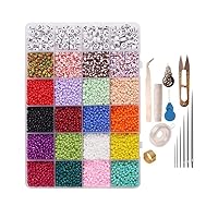CHCDP 10000Pcs Glass Beads Letter Beads,Small Stripe DIY Beads Assorted Kit for DIY Jewelry Making, Beading, Crafting