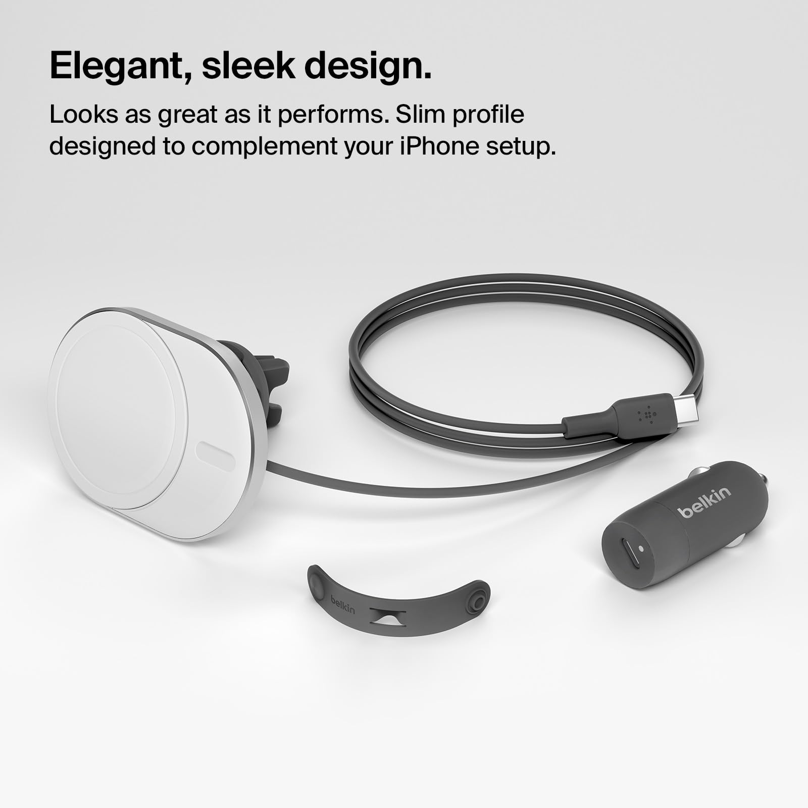 Belkin BoostCharge™ Pro ​Wireless Car Charger with MagSafe 15W Extra Strong Magnetic Vent Mount for iPhone 12, 13, 14