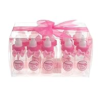 Homeford Plastic Milk Bottles Favor Container, Baby Girl, 4-Inch, 15-Count