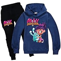 Girls Abby Hatcher Casual Clothing Outfits,Kids Fall Winter Comfy Hooded 2 Piece Sets Lightweight Baggy Sweatshirts
