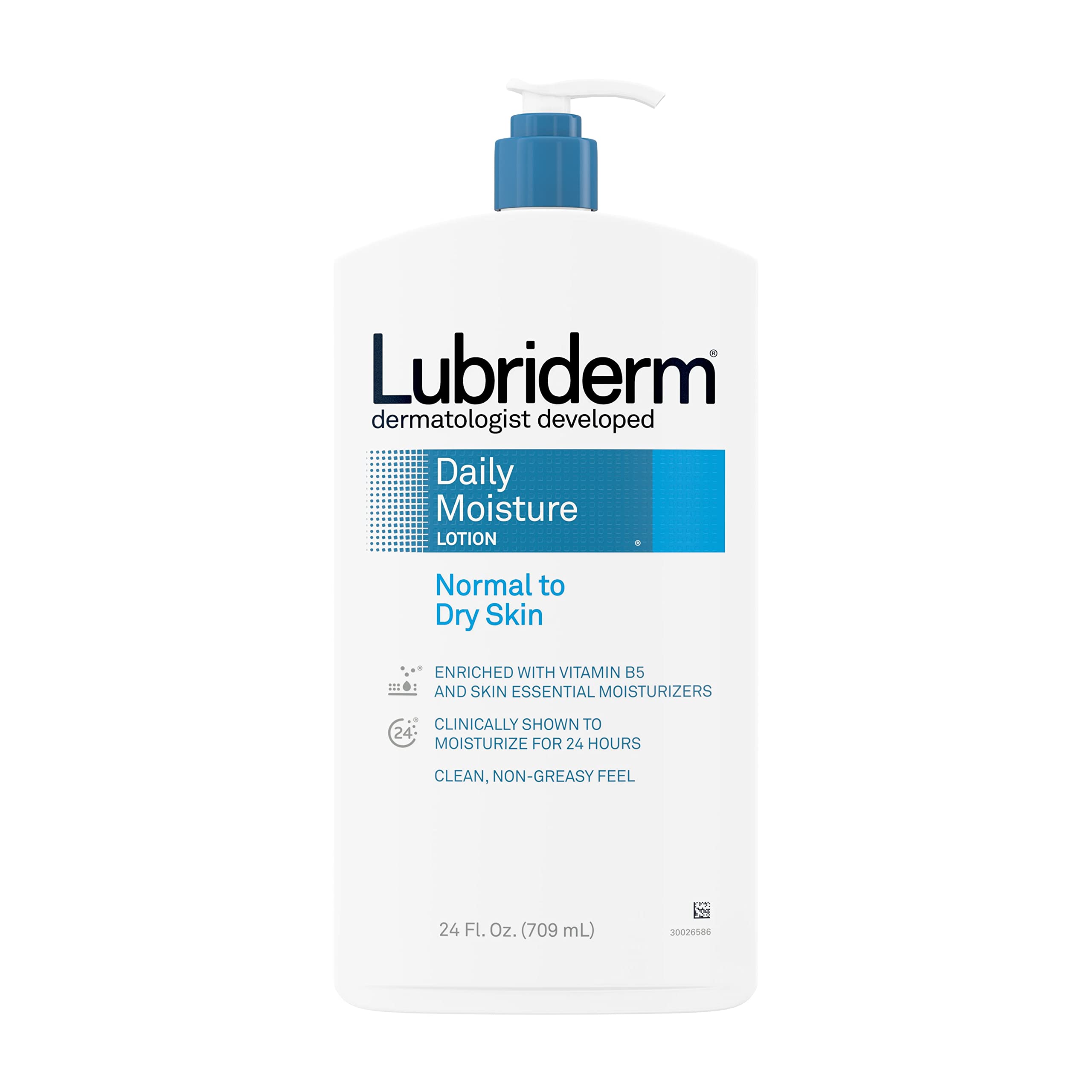 Lubriderm Daily Moisture Hydrating Body and Hand Lotion To Help Moisturize Dry Skin with Pro-Vitamin B5 For Healthy-Looking Skin, Non-Greasy, 24 fl. oz