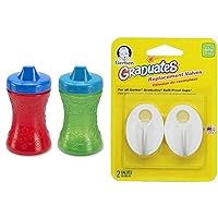 Gerber Graduates Fun Grips spill Proof Cup, 2 Count and 2 Pack Replacement Valves