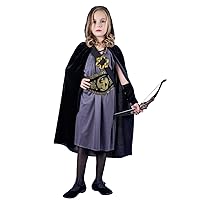 DSplay Girls Hooded Huntress Costume Role Play Child Halloween Party Costumes