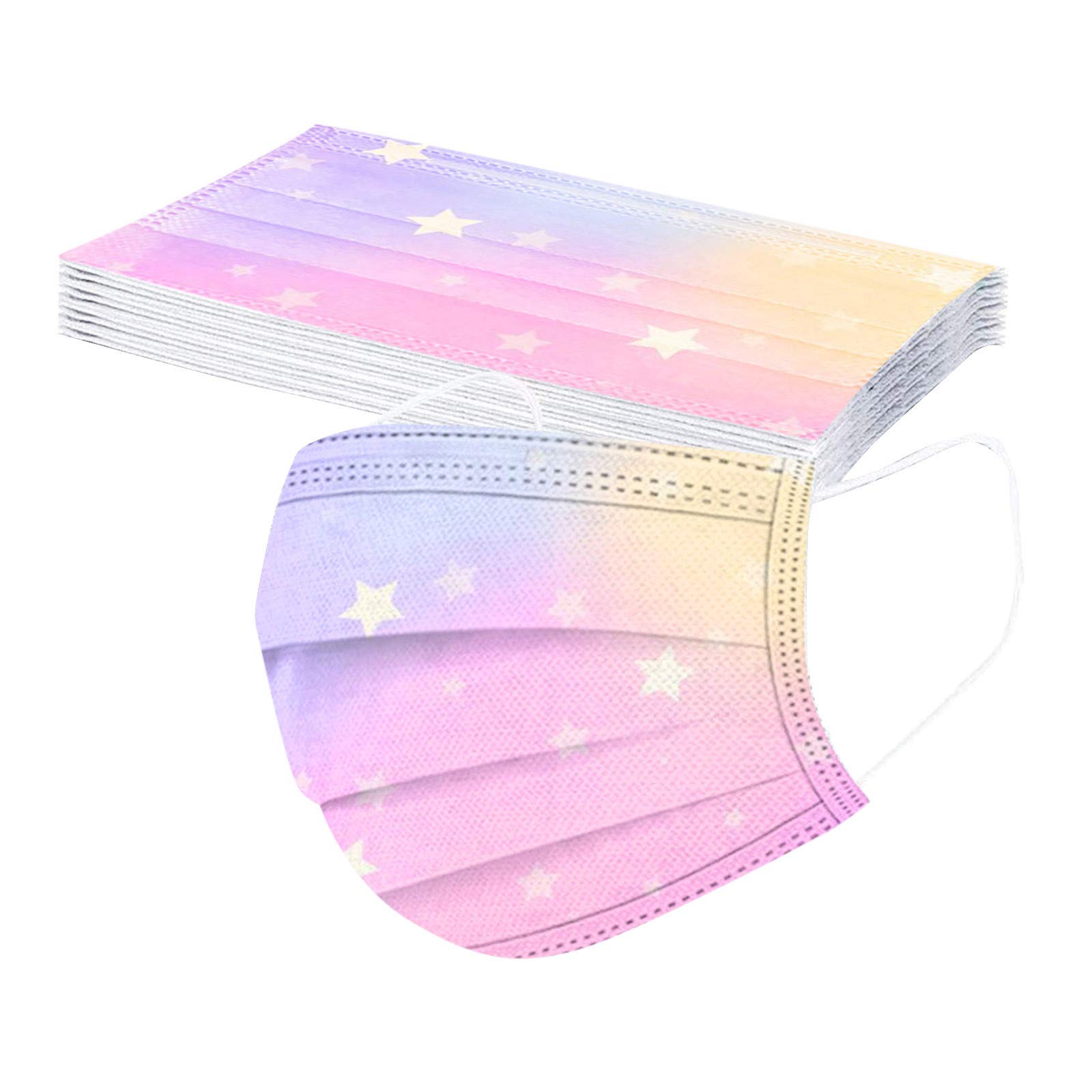 AIHOU 50PC Kids Butterfly Disposable Face Mask Childrens 3Ply Protective Breathable Kids Face Mask Boys Girls Outdoor School, 01,50pcs Disposable Mask 16, Kids Size (010000)