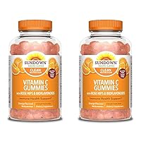 Sundown Nature's Bounty Vitamin C Gummies with Rosehips and Citrus Bioflavonoids, Orange Flavored, 90 Count (Pack of 2)
