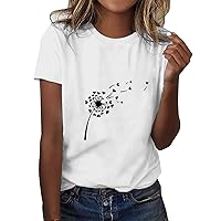 Womens Tshirts,Women's Summer Sunflower T Shirt Cute Flower Graphic Loose Tees Crew Neck Short Sleeve Casual Tops