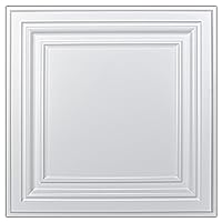 Art3d PVC Ceiling Tiles, 2'x2' Plastic Sheet in White (12-Pack)