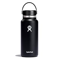 Stainless Steel Wide Mouth Water Bottle with Flex Cap and Double-Wall Vacuum Insulation