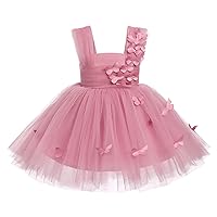 Toddler Baby Girls Butterfly Birthday Dress High Low Tulle Christening Formal Wedding Party Tulle Dresses Photo Shoot
