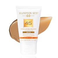 Hampton Sun SPF 45 Tinted Wrinkle Control Face Cream | Daily Tinted Moisturizer | Dewy, Glowy Finish | Light, Blendable Coverage | Hyaluronic Acid + Organic Cucumber Extracts | All Skin Types