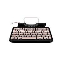 Andana Rymek Typewriter Style Mechanical Wired & Wireless Keyboard with Tablet Stand, Bluetooth Connection (Gold)