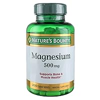 Nature's Bounty Magnesium 500 mg, 200 Tablets (3 Pack)