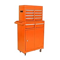 Tool Chest ,Tool chest with 5 Drawers, Lockable Rolling Tool Box with Wheels, Snap on Tool Chest with Drawers and Bottom Cabinet and Adjustable Shelf Organizer for Garage Warehouse Workshop