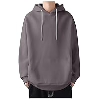 Plain Hoodie For Men Pullover Basic Hooded Long Sleeve Casual Workout Sweatshirt Plus Size Cotton Hoodies For Men