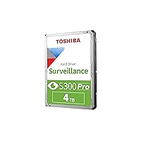 Toshiba S300 PRO 4TB Surveillance 3.5” Internal Hard Drive – CMR SATA 6 Gb/s 7200 RPM 512MB Cache - HDWTA40UZSVAR
