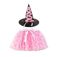YiZYiF Halloween Tutu Skirt with Witch Hat Cosplay Costume Fancy Dress up Set Theme Party Favors