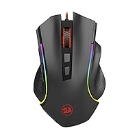 Redragon M602 RGB Wired Gaming Mouse RGB Spectrum Backlit Ergonomic Mouse Griffin Programmable with 7 Backlight Modes up to 7200 DPI for Windows PC Gamers (Black)