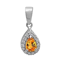 Multi Choice Pear Shape Gemstone 925 Sterling Silver Solitaire Accents Pendant Jewelry