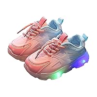 Toddler Girl Athletic Shoes Light Up Tennis Running Shoes Casual Breathable Lightweight Walking Shoes