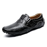 Men's Casual Leather Shoes Slip-on Genuine Leather Loafers Soft Walking Driving Shoes