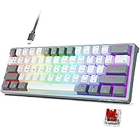 AULA 60 Percent Wired Mechanical Gaming Keyboard, 29 RGB Backlit Custom Hot Swappable Keyboard, Red Switch 60% Mini Small Compact Keyboard for PC/Mac/Laptop/Wins —— (Wired Version)