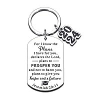 2024 Graduation Gifts for Her Him Class of 2024 Grads Gift for Seniors College High School Student Medical Nurse Graduate Easter Christian Bible Verse Keychain Inspirational Gift for Teen Boys Girls