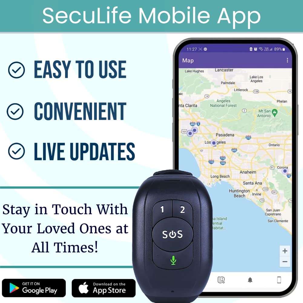 SecuLife SOS Wristband $17 Monthly- Life Saving Alert System, Emergency Call Button with 2-Way Speakerphone, GPS Tracking, Alert Button for Seniors, Dementia, Alzheimer’s- 5G/4G LTE
