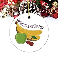 Smoothie Operator Hanging Ornament Banana Apple Cherry Fruit Xmas Ornament Home Decor Hanging Pendants Ceramic Ornaments Traditional Festival Keepsake Baubles New Year Gift