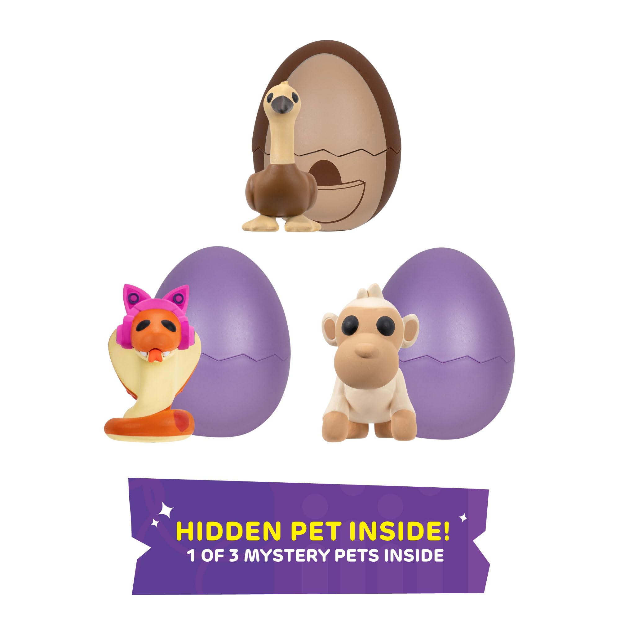 Adopt Me! Pets Multipack Animal Life - Hidden Pet - Top Online Game, Exclusive Virtual Item Code Included - Fun Collectible Toys for Kids Featuring Your Favorite Pets, Ages 6+