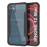 Punkcase Designed for iPhone 12 Mini [Armor Stealth Series] Protective Military Grade Cover W/Aluminum Frame [Clear Back] Ultimate Drop Protection for iPhone 12 Mini (5.4
