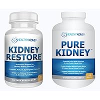 Kidney Restore & Pure Kidney 2-Pack Bundle for Kidney Cleansing & Supporting Protein Levels with A Low Protein Kidney Diet