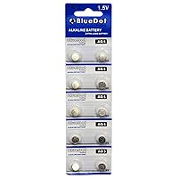 BlueDot Trading Alkaline AG5 LR754 754 LR48 193 1.5V Button Cell Watch, Hearing Aid, and Other Electronic Product Batteries, Quantity 50 Count/Package