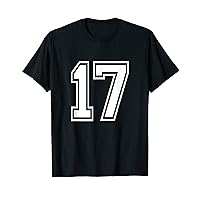 Number 17 Varsity Sports Team Jersey 17th Birthday 17 Years T-Shirt