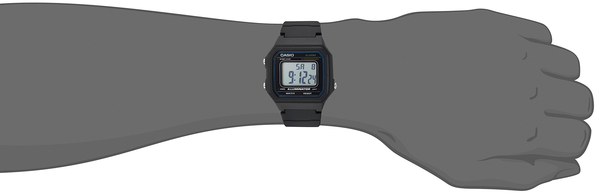 Casio Men's 'Classic' Quartz Resin Casual Watch, Color:Black (Model: W-217H-1AVCF)