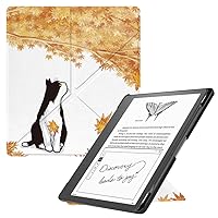 Slimshell Case for Kindle Scribe 10.2” 2022 Released, Origami Standing Lightweight PU Leather Stand Smart Cover with Auto Sleep Wake Feature for Kindle Scribe 10.2 inch with Pen Holder (Maple Cat)